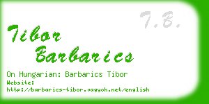 tibor barbarics business card